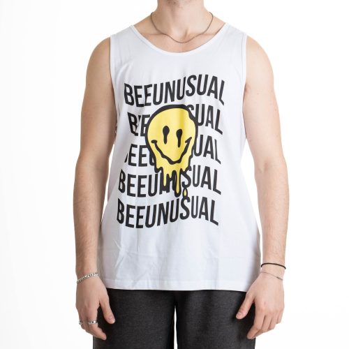 Bee Unusual "Melting Face" Tank Top White