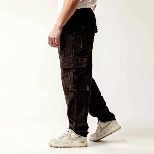 Bee Unusual Baggy Cargo Corduroy Pants Ganache